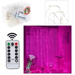 Электрогирлянда-штора розовая с дистационным управлением 300 ламп USB 3х3 м S0610