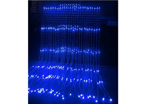Электрогирлянда Водопад синий, цветной, белый 360 ламп 1,5х1,5 м