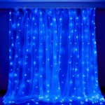 Гирлянда-штора светодиодная синяя 160 ламп 1,5х1,5 м 