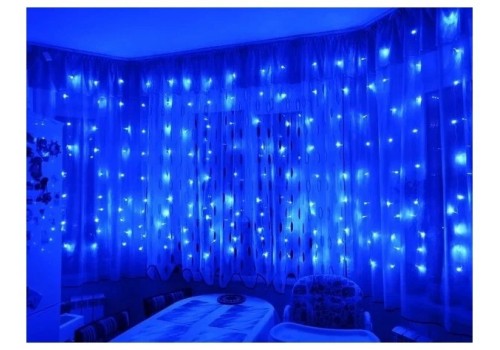 Электрогирлянда штора светодиодная синяя LED 240 ламп 2 х 2 м