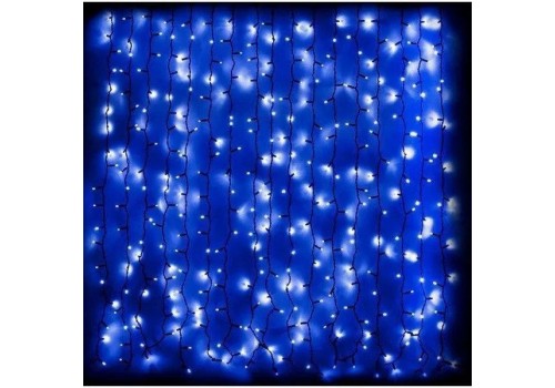 Электрогирлянда-штора светодиодная синяя, белая 320 ламп 3Х2 м 0162 