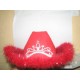 Шляпа карнавальная красная с меховой оторочкой СН1040С-2