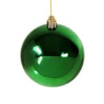 Новогодний шар 10 см зелёный блестящий ЕК0022
