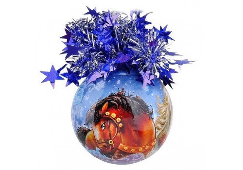 Новогодний елочный шар Рождественский Русская тройка D85 мм