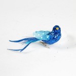 Птица декоративная с перьями и стразами V79005