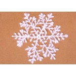 Новогоднее украшение подвеска снежинка пушистая снег 15 см 4 шт в пакете белая