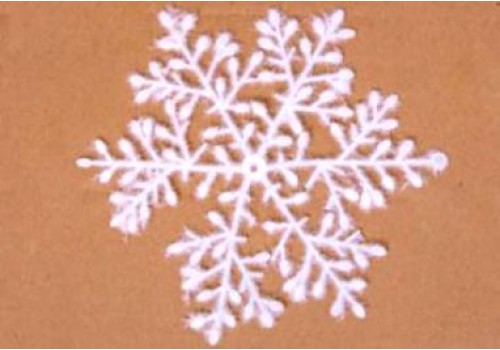 Новогоднее украшение подвеска снежинка пушистая снег 15 см 4 шт в пакете белая