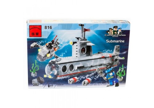 Конструктор BRICK Военный подводная лодка 382 детали 816 