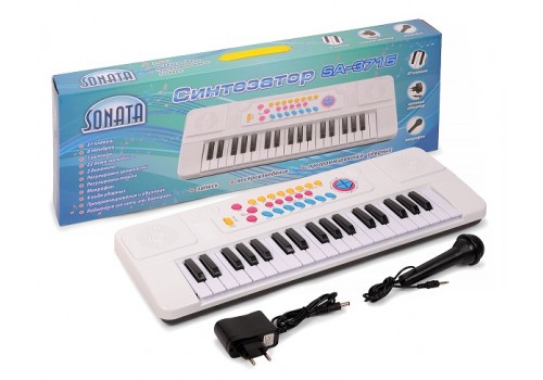 Синтезатор Соната на русском языке микрофон 37 клавиш SA-3715