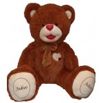 Мягкая игрушка Медведь Валентин 70 см с бантом коричневый