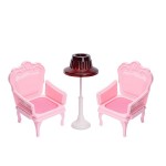 Кресла с торшером для куклы, розовые С-1393