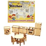 Деревянная сборная мебель "Кухня" для кукол ДК-1-001-06