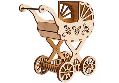 Деревянная Детская коляска ДК-2-11