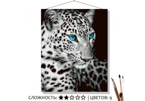 Картина для рисования по номерам на холсте Леопард 50х40 см