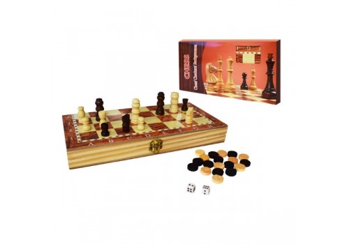 Шашки, шахматы, нарды с деревянным полем S2416