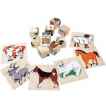 Кубики деревянные 9 шт Домашние животные 4444-3