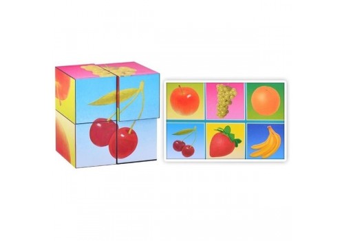 Кубики в картинках фрукты 4 штуки 00801