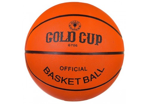 Мяч баскетбольный №7 резиновый оранжевый Gold Cup