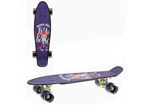 Скейтборд пластиковый с принтом, светящиеся колеса, алюминиевая стойка 56 х 15 см IT106621