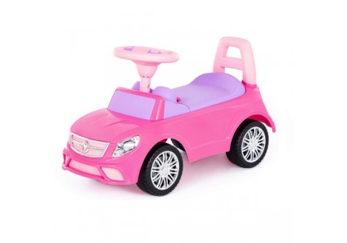 Автомобиль каталка SuperCar №3 со звуком розовая 84491