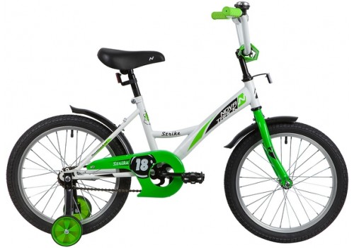 Велосипед 18 дюймов Новатрек STRIKE белый-зелёный