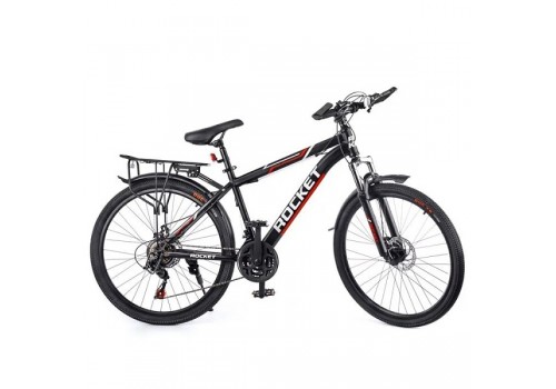 Велосипед 26 дюймов ROCKET, рама 16", 21 скорость чёрный/красный R0120