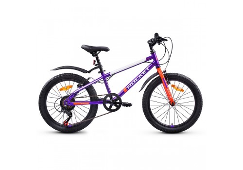 Велосипед 20 дюймов Rocket Crux 1.0, фиолетовый, 7 скоростей, рама 11"